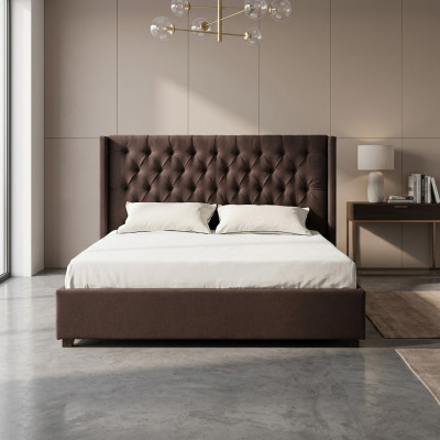 Chambre Lit 200x200cm Lits Rembourrés Chesterfield Tissu Textile