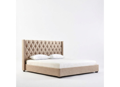 Chambre beige Lits Literie Lit Chesterfield Tissu Textile Neuf
