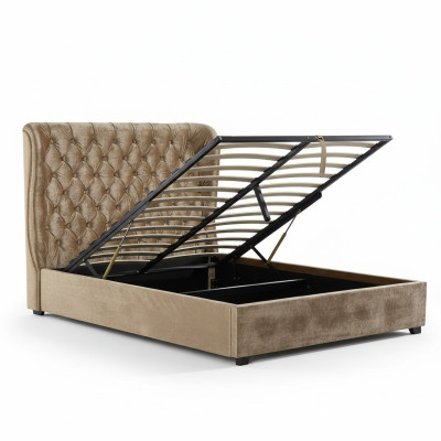 Lit rembourré Chesterfield beige Design de chambre de luxe Lits