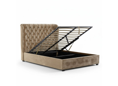 Lit rembourré Chesterfield beige Design de chambre de luxe Lits