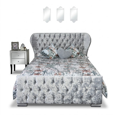 Lit en velours de design Chesterfield Luxe Textile Chambres Chambres Doubles 200x200cm