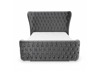 Chesterfield Hotel Double Leather Bed Chambre Tapisserie de Luxe Lits 200x200
