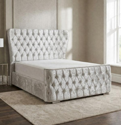 Lit Chesterfield Chambre Lits Textile 180x200cm Velours Grand Lits Hôtel neufs