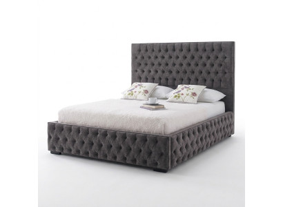 Lit double Chesterfield gris pour hôtel et chambre à coucher