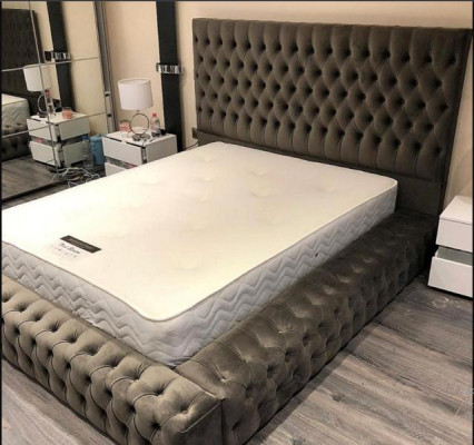 Chesterfield Textilbett Schlafzimmerbetten Doppelbezug 140/160/180/200 cm.