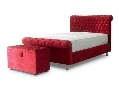 Chesterfield Hotel Double Lit en Cuir Chambre Literie de Luxe Lits 200x200cm