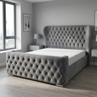 Chesterfield Lit Design Textile Cuir Velours Rembourrage Lits Hôtel Chambre