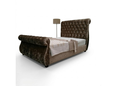 Lit de design Chesterfield Chambre Textile Velours Cuir Rembourré Lits d'hôtel neufs