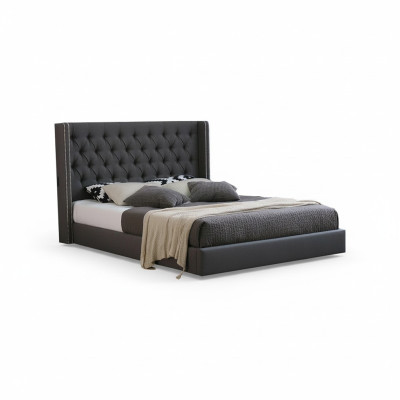Grand lit double Chesterfield gris de luxe Royale Luxury Beds