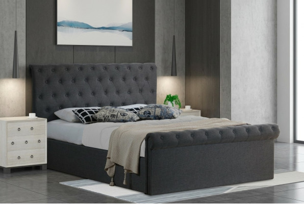 Chesterfield Classic lit Design Tissu Literie Textile 140x200cm