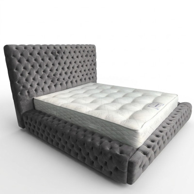 Lit Chesterfield moderne et élégant pour chambre à coucher, meubles textiles.