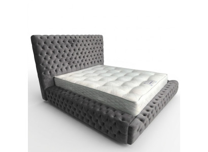 Lit Chesterfield moderne et élégant pour chambre à coucher, meubles textiles.