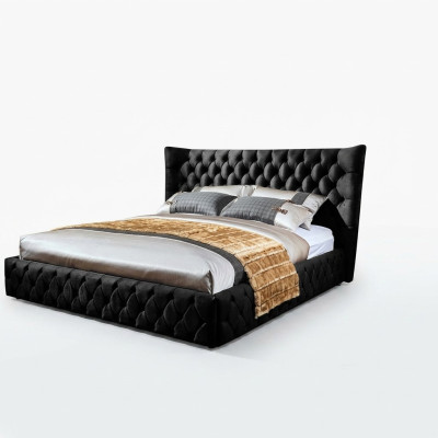 Chesterfield Lit Noir Chambre Lits Textile Velours Grands Lits Hotel