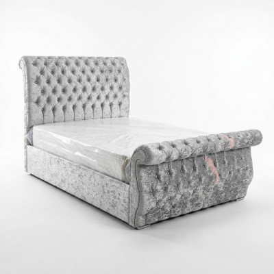 Velours Velours Chesterfield Design Lit Classique Lit Cadre de Lit Lits Nouveau Rembourrage