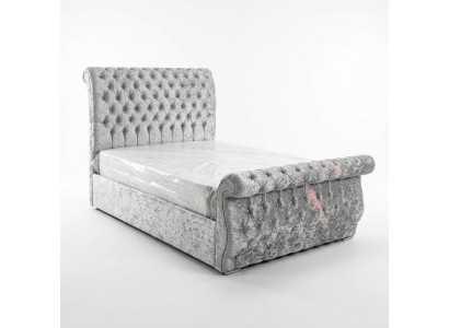 Velours Velours Chesterfield Design Lit Classique Lit Cadre de Lit Lits Nouveau Rembourrage