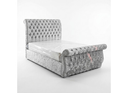 Velours Velours Chesterfield Design Lit Classique Lit Cadre de Lit Lits Nouveau Rembourrage
