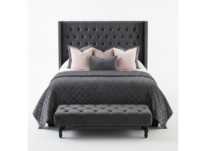 Grand lit en tissu de design Chesterfield Lits doubles design rembourrés en textile