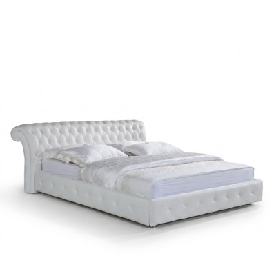 Chesterfield Lit Designer Chambre Textile Revêtement Cuir 140/160/180/200 cm