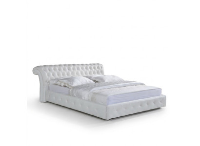 Chesterfield Lit Designer Chambre Textile Revêtement Cuir 140/160/180/200 cm
