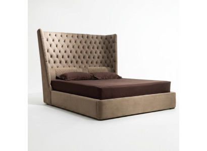 Grand lit Chesterfield en velours anglais Lit double de designer Hôtel mobilier en velours