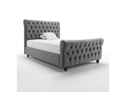 Conception de lit Chesterfield Chambre Design Lits anglais 200x200cm Rembourrage en textile