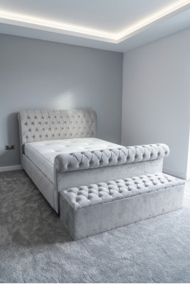 Designer anglais Chambre Literie Lits Doubles Hôtel Chesterfield