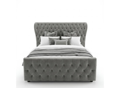 Lit design Chesterfield Chambre Textile Revêtement en cuir 140/160/180/200 cm