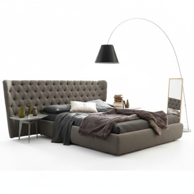 Grand lit double de luxe Chesterfield Mobilier de chambre de designer
