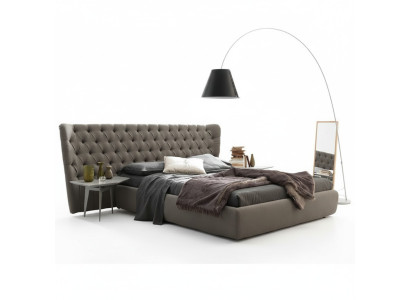Grand lit double de luxe Chesterfield Mobilier de chambre de designer