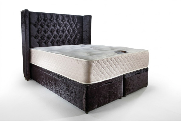 Chesterfield Designer Lit Chambre Textile Revêtement En Cuir Velours 160x200 nouveau