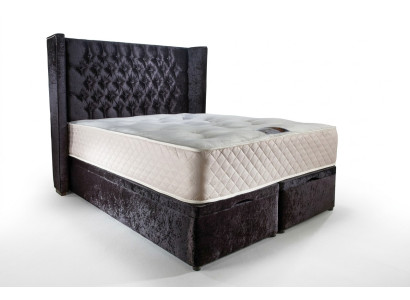 Chesterfield Designer Lit Chambre Textile Revêtement En Cuir Velours 160x200 nouveau