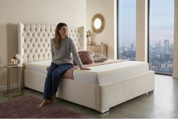 Lit Chesterfield Design Chambre Lits Anglais 180x200cm Revêtement Textile