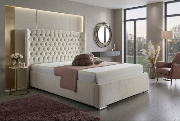 Lit Chesterfield Design Chambre Lits Anglais 180x200cm Revêtement Textile