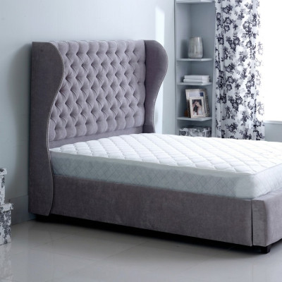 Chesterfield Lit Designer Chambre Textile Revêtement Cuir 140/160/180/200cm