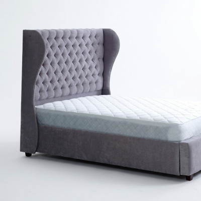 Chesterfield Lit Designer Chambre Textile Revêtement Cuir 140/160/180/200cm