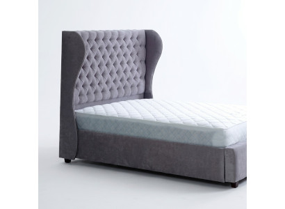 Chesterfield Lit Designer Chambre Textile Revêtement Cuir 140/160/180/200cm