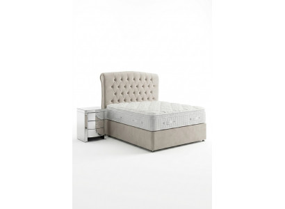 Grand lit double Chesterfield beige de luxe lits modernes