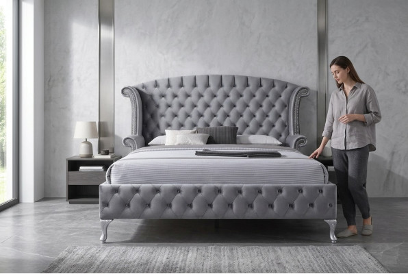 Lit de chesterfield de nostalgie Canapé oreilles lits anglais Conception de chambre à coucher nouvelle