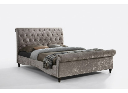 Lit de luxe Chesterfield boutons Chambre à coucher Mobilier de design Lit double Hôtel nouveau