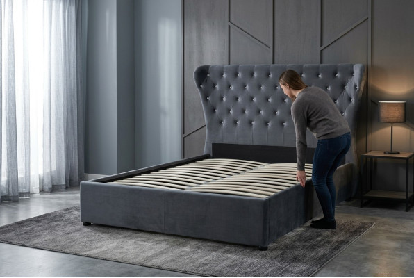 Chesterfield Lit Design Chambre Lits Anglais Tissu d'Ameublement
