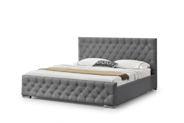 Lit Chesterfield Design Chambre à coucher Lits anglais 200x200cm Revêtement textile