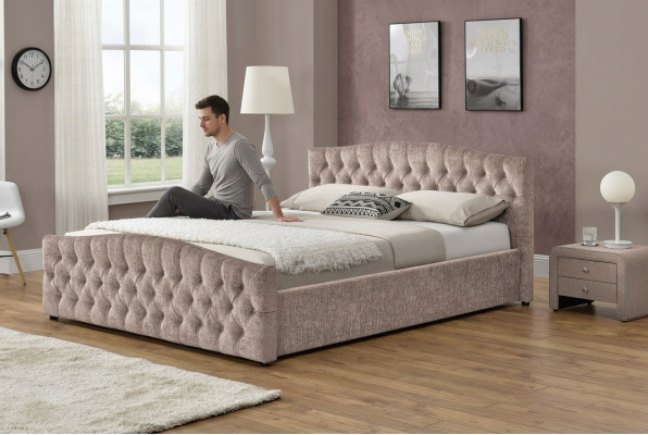 Lit design rembourré Textile Lit rembourré en cuir 180x200cm Chambre