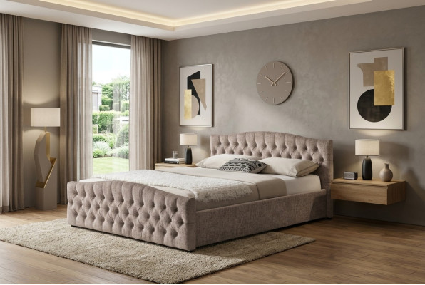 Lit design rembourré Textile Lit rembourré en cuir 180x200cm Chambre