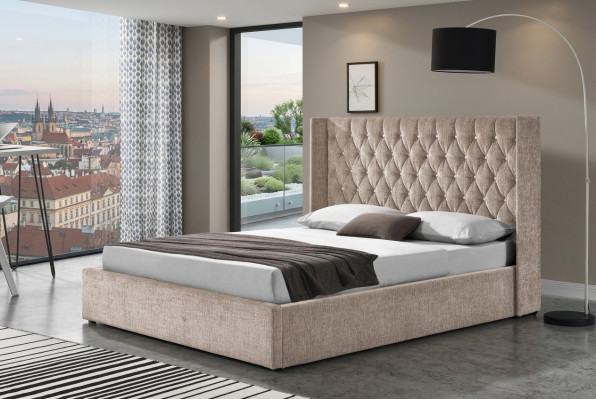 Chesterfield Lit Design Chambre Lits Anglais 180x200cm Textile