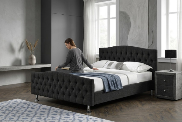 Design de lit Chesterfield noir Chambre Lit anglais