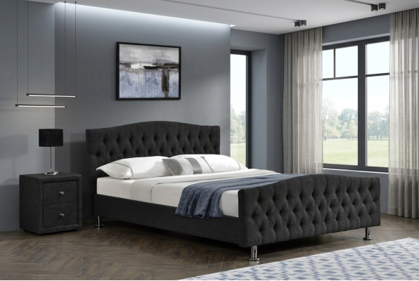 Design de lit Chesterfield noir Chambre Lit anglais