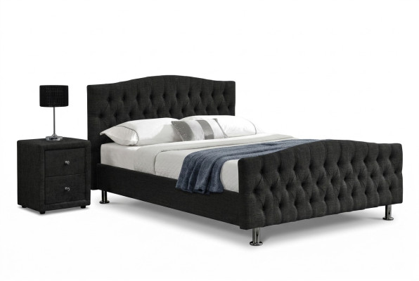 Design de lit Chesterfield noir Chambre Lit anglais