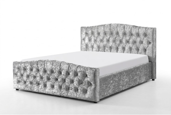 Lit double de luxe Chesterfield gris moderne Lits de chambre à coucher design