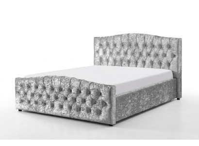 Lit double de luxe Chesterfield gris moderne Lits de chambre à coucher design