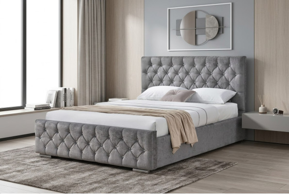 Lit Chesterfield design chambre anglais Lits 160x200cm Rembourrage en textile
